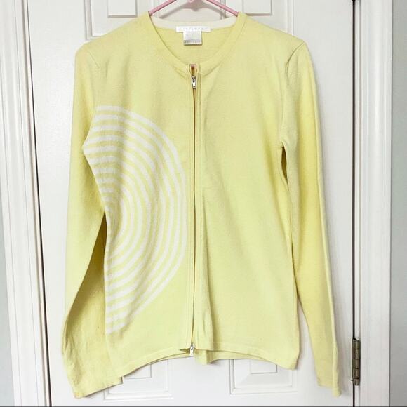 NIKE • Golf Pale Yellow + White Full Zip Cardigan Sweater - Picture 1 of 7